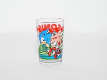 Glas mit Sonic & Amy